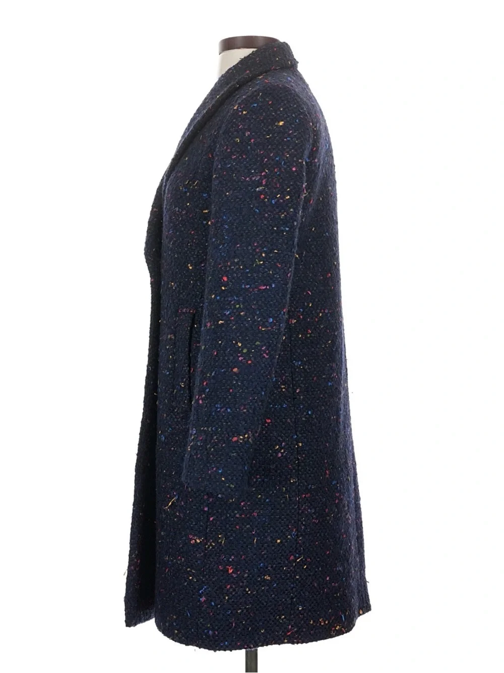 J.Crew Nalya Italian Tweed Wool Navy Topcoat 2